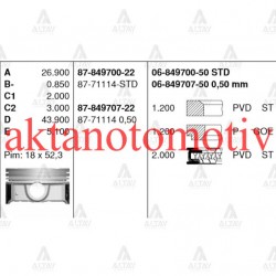 PİSTON SEGMANLI ELANTRA 11= 1.6 BENZİNLİ 050 PİSTON SEGMANLI ELANTRA 11= 1.6 BENZİNLİ 050